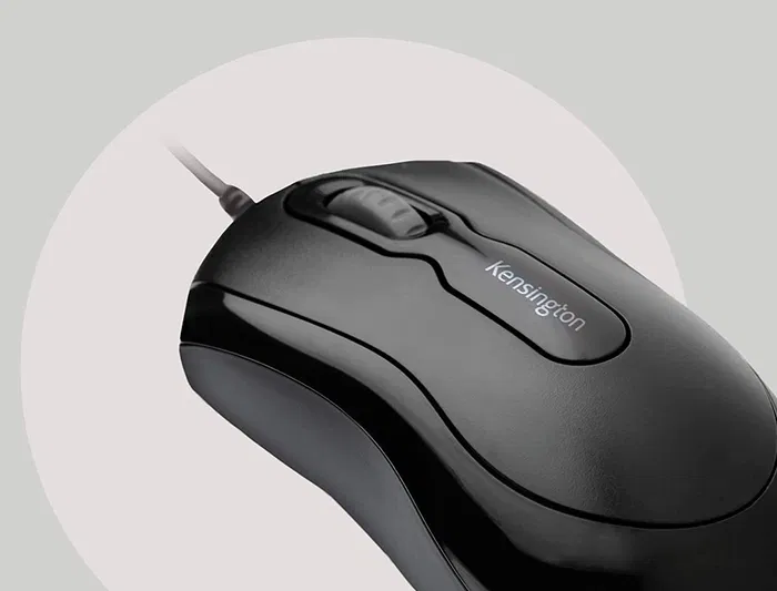 Kensington Ratón Óptico 800 DPI Negro Ergonómico USB