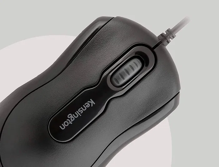Kensington Ratón Óptico 800 DPI Negro Ergonómico USB
