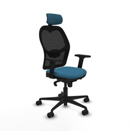 PIQUERAS Y CRESPO Silla de oficina Jorquera con mecanismo Sincro, Verde petróleo y Negro