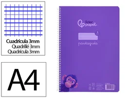 Liderpapel Cuaderno Espiral A4 Pautaguía Lila