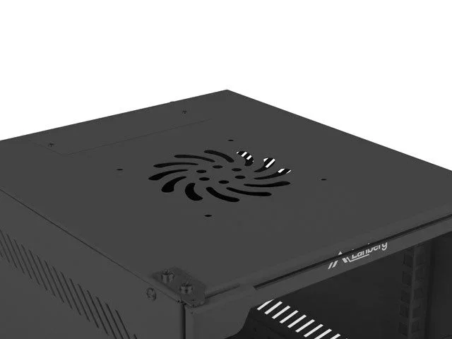 Lanberg WF10-2312-10B Armario Rack de Pared 12U (280x310 mm) para Montaje con Puerta de Cristal Negro - Acero, Gestión de Cables, Certificaciones