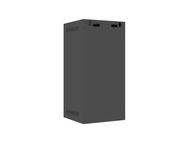 Lanberg WF10-2312-10B Armario Rack de Pared 12U (280x310 mm) para Montaje con Puerta de Cristal Negro - Acero, Gestión de Cables, Certificaciones
