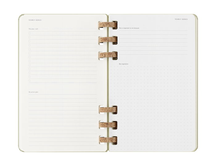 Moleskine DHSPK5212AMWH3Y26 Agenda 12M Espiral Académica L (13 x 21 cm) Kiwi Tapa Dura Semanal-Mensual