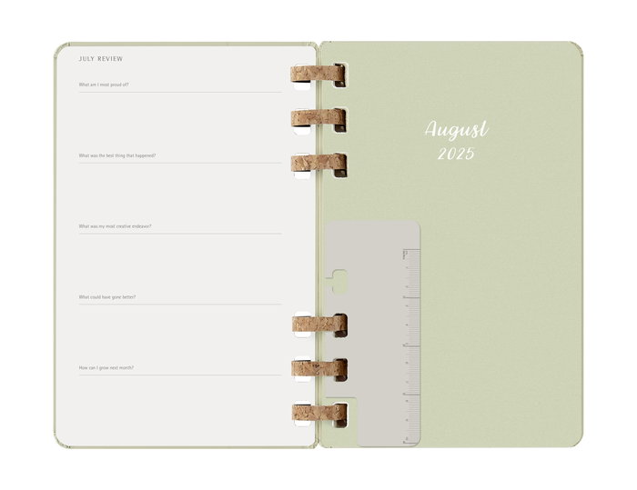 Moleskine DHSPK5212AMWH3Y26 Agenda 12M Espiral Académica L (13 x 21 cm) Kiwi Tapa Dura Semanal-Mensual