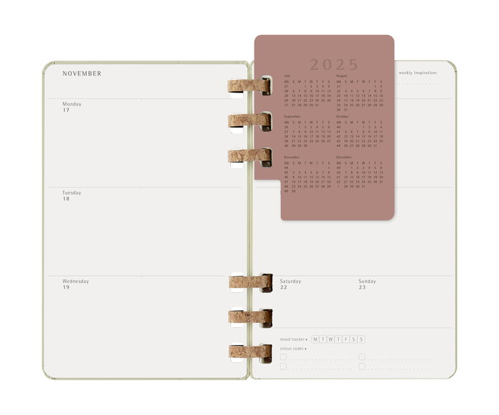Moleskine DHSPK5212AMWH3Y26 Agenda 12M Espiral Académica L (13 x 21 cm) Kiwi Tapa Dura Semanal-Mensual