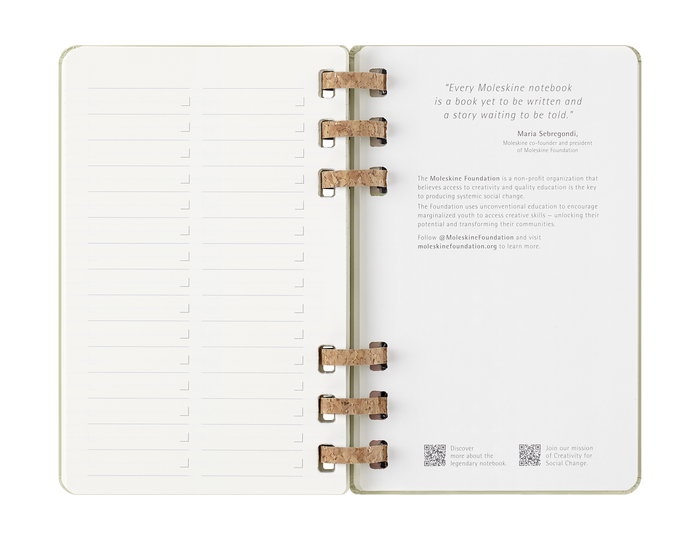 Moleskine DHSPK5212AMWH3Y26 Agenda 12M Espiral Académica L (13 x 21 cm) Kiwi Tapa Dura Semanal-Mensual