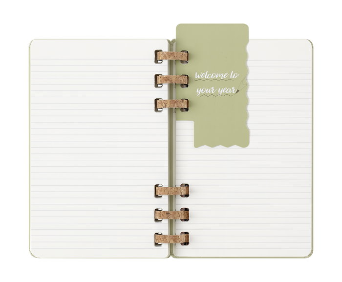 Moleskine DHSPK5212AMWH3Y26 Agenda 12M Espiral Académica L (13 x 21 cm) Kiwi Tapa Dura Semanal-Mensual