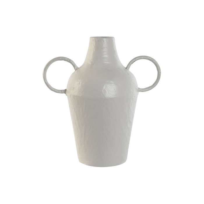 DKD Home Decor Jarrón de Metal Blanco 33,5x20x36 cm