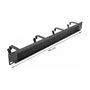 DeLOCK Panel pasacables con cepillo de 19 pulgadas con 4 ganchos, 1U, Negro
