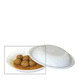 AMC Politray Plato Semi Hondo para Vajilla, Policarbonato, 22 cm de Diámetro, Color Blanco (Set de 12)