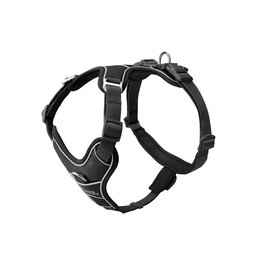 Hunter Arnés Divo Up para Perro, Entrada Frontal, 5 Puntos de Ajuste, Material Reflectante 3M Scotchlite, Acolchado Transpirable, Talla S (Cuerpo 45-56 cm), Color Negro