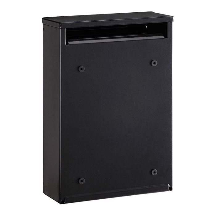Arregui Zagúan Buzón Individual Exterior Acero Negro, Apertura Posterior y Vertical, Tamaño S (A5), Incluye Tarjetero y Llaves, 22 x 8 x 32 cm