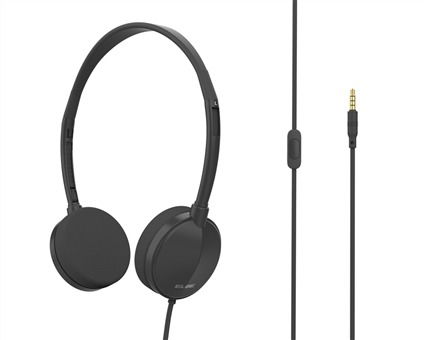 Elbe AU-789-CC Auricular Diadema Ultraligero Negro Cable 1,2M Sonido Claro y Natural