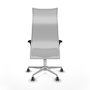 Sillón Albacete con mecanismo Sincro tapizada con Tela color Negro y malla color Blanco. Equipado con Base aluminio, Brazos 1D y Ruedas 65 mm parqué
