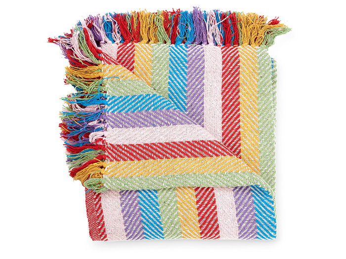Giftdecor Multiusos Multicolor 100% Algodón Estampado Rayas 125 x 150 cm (Set de 12)