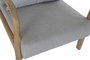 DKD Home Decor Butaca Tradicional Tapizada Lino y Poliéster Gris Natural con Estructura Rubberwood 66x79x76 cm Asiento 35 cm