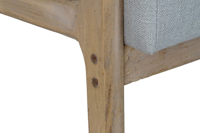 DKD Home Decor Butaca Tradicional Tapizada Lino y Poliéster Gris Natural con Estructura Rubberwood 66x79x76 cm Asiento 35 cm