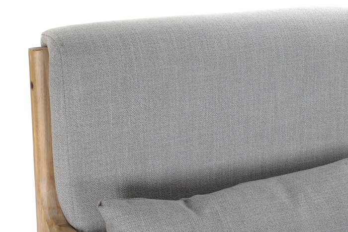 DKD Home Decor Butaca Tradicional Tapizada Lino y Poliéster Gris Natural con Estructura Rubberwood 66x79x76 cm Asiento 35 cm