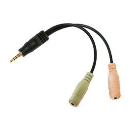 LogiLink Adaptador de Audio Klinke 3.5mm 4Pol. a 2x Klink 3.5mm Micro + Headset (ST - BU) inevitable