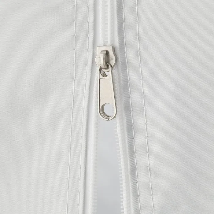 GAZEBO Cenador plegable de jardín 3x3 m, estructura blanca con lona color crudo, 4 lados, incluye bolsa de transporte