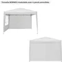 GAZEBO Cenador plegable de jardín 3x3 m, estructura blanca con lona color crudo, 4 lados, incluye bolsa de transporte