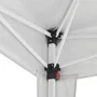 GAZEBO Cenador plegable de jardín 3x3 m, estructura blanca con lona color crudo, 4 lados, incluye bolsa de transporte
