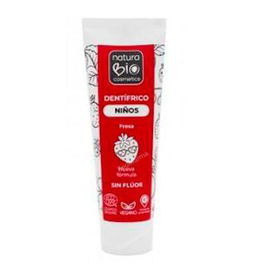 NATURABIO COSMETICS Dentífrico Infantil Fresa 75ml - Cuidado Delicado Sin Flúor Apto Veganos A Partir De 1 Año