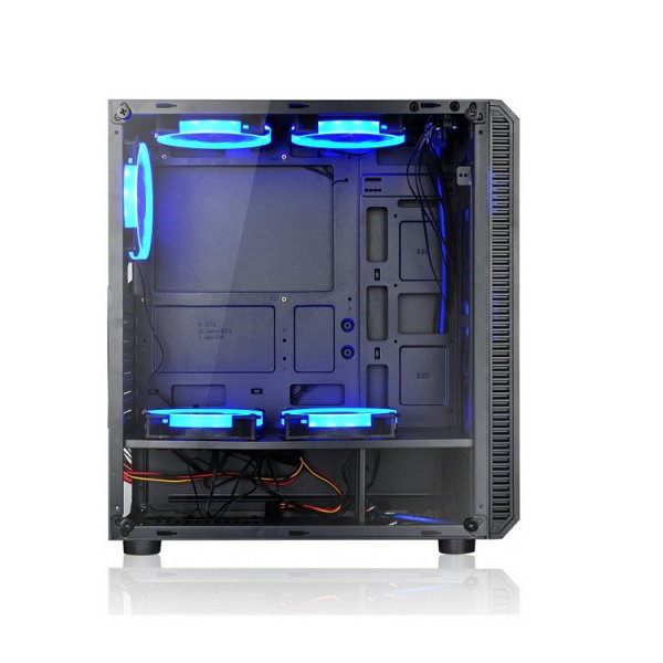 L - link Caja Gaming Avatar ATX Cristal Templado 6 Ventiladores LED Azul USB 3.0 Transparente