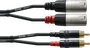 Cordial Cable de Audio Doble XLR Macho a RCA Macho 6 Metros