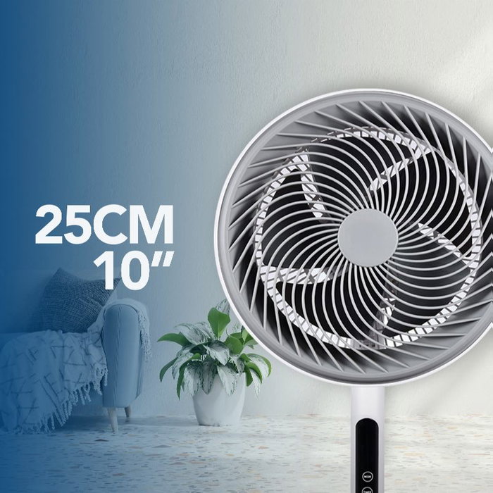 Daewoo Ventilador High Speed 80W 10" 25cm con Base Redonda y Mando a Distancia