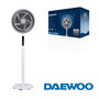 Daewoo Ventilador High Speed 80W 10" 25cm con Base Redonda y Mando a Distancia