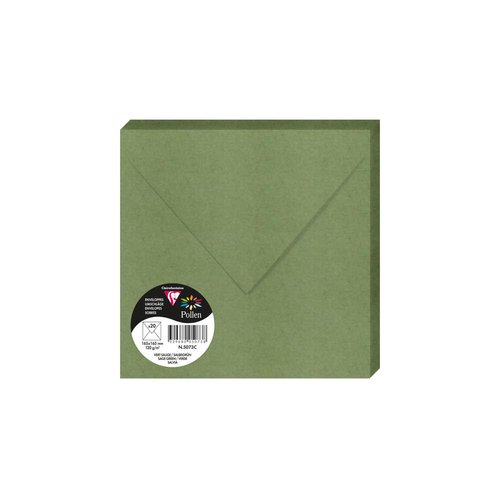 Sobre Clairefontaine Pollen 165X165 120G Verde Salvia Paquete De 20 Sobre Clairefontaine Pollen 165X165 120G Verde Salvia Paquete De 20