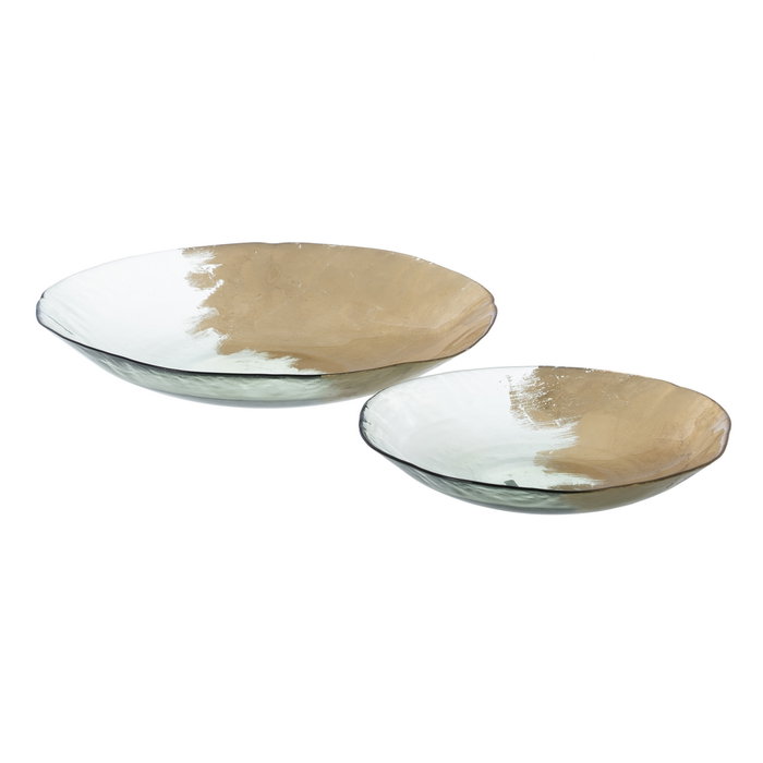 Centro Mesa Dorado Cristal Decoración 29 X 29 X 5 cm