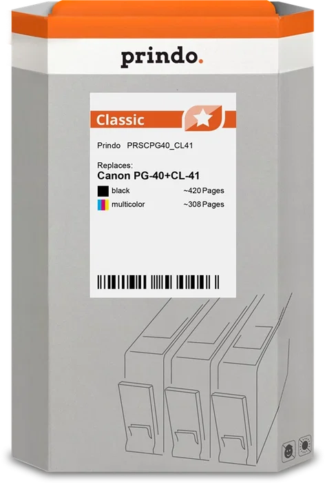 Prindo Multipack de cartuchos de tinta Classic PG-40 y CL-41 Prindo Multipack de cartuchos de tinta Classic PG-40 y CL-41