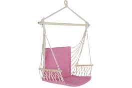 DKD Home Decor Silla Colgante para Terraza y Jardín Rosa 54 x 100 x 97 cm