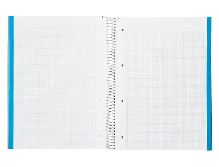 Liderpapel Cuaderno Espiral A4 Micro Jolly Tapa Forrada 140 Hojas 75gr Cuadro 5mm 5 Bandas Color Celeste