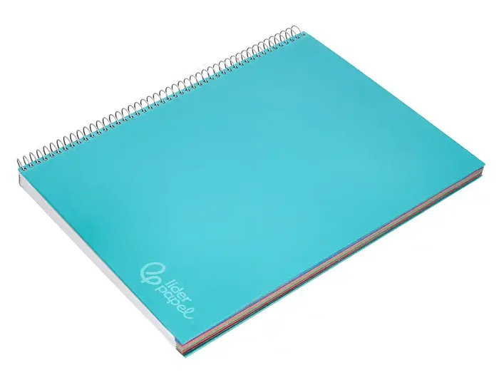 Liderpapel Cuaderno Espiral A4 Micro Jolly Tapa Forrada 140 Hojas 75gr Cuadro 5mm 5 Bandas Color Celeste
