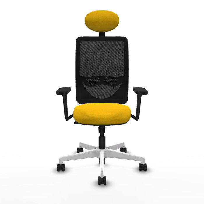 PIQUERAS Y CRESPO Silla de oficina Zulema con mecanismo Sincro, Amarillo y Negro
