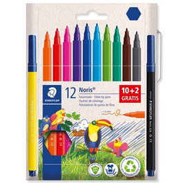 Staedtler Noris 326 Rotuladores Punta Fibra Colores Surtidos Estuche 10+2 Ud De Regalo