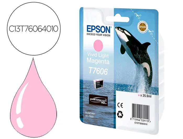 Epson Cartucho de tinta Vivid Light Magenta para SureColor SC-P600