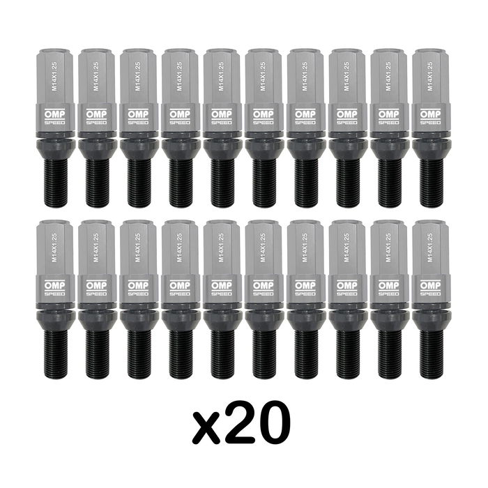 Kit de tornillos OMP OMPS09971404 28 mm Gris M14 x 1,25