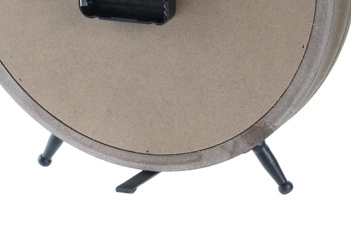 DKD Home Decor Reloj de Sobremesa Hierro y MDF Blanco y Natural 24x5x30 cm
