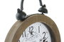 DKD Home Decor Reloj de Sobremesa Hierro y MDF Blanco y Natural 24x5x30 cm
