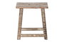 DKD Home Decor Mesita Auxiliar de Madera Reciclada Decapé Blanco