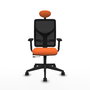 PIQUERAS Y CRESPO Silla de oficina Motilla Naranja y Negro