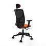 PIQUERAS Y CRESPO Silla de oficina Motilla Naranja y Negro