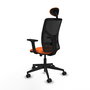 PIQUERAS Y CRESPO Silla de oficina Motilla Naranja y Negro