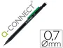 Q-connect Portaminas 0,7 mm cuerpo negro con clip verde con 3 minas