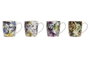 DKD Home Decor Set de 12 Tazas de Porcelana Tropical Multicolor 400ml