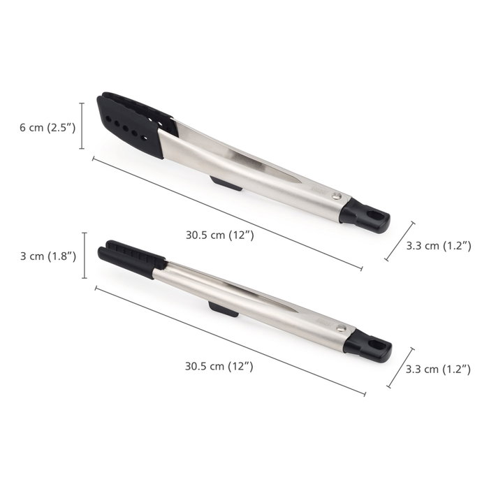 Joseph Joseph Elevate Fusion Juego de 2 Pinzas de Acero Inoxidable
